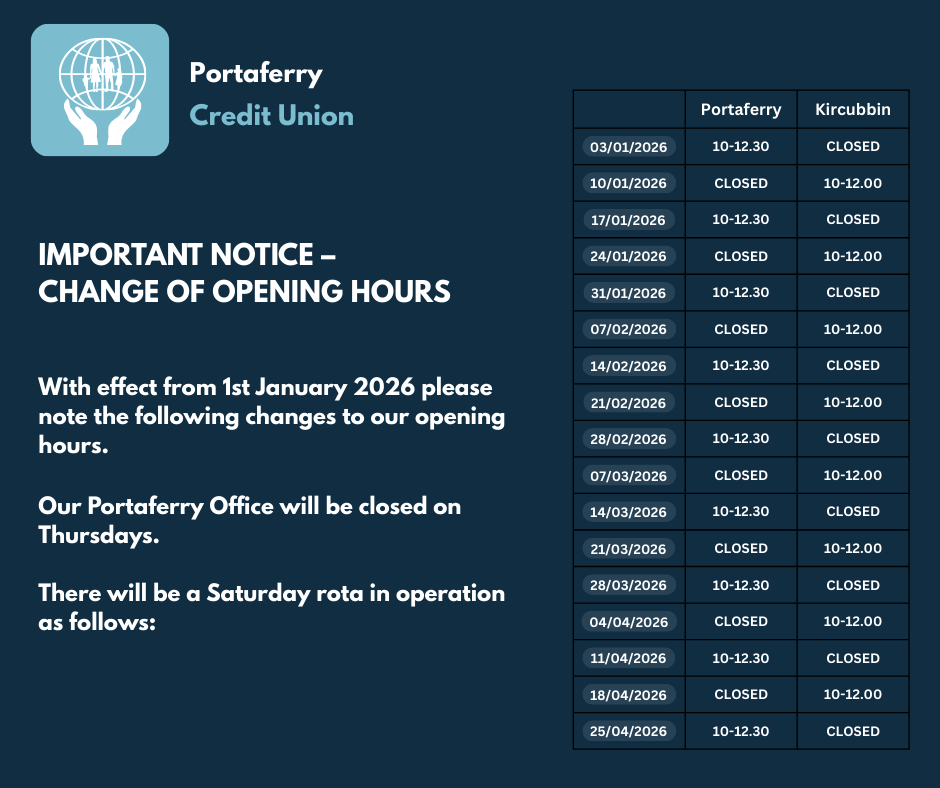 Important Notice - Change To Opening Hours