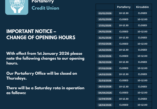 Important Notice - Change To Opening Hours